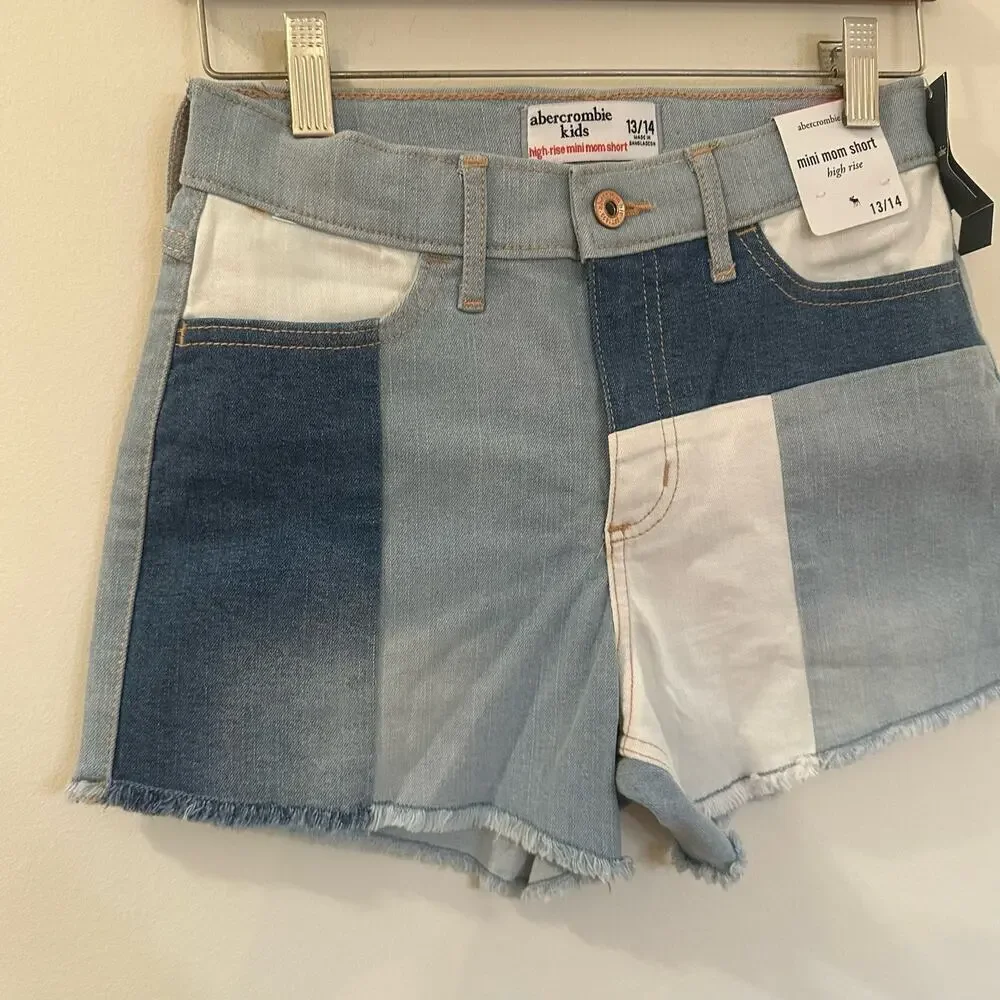 NEW Abercrombie Kids High Rise Mom Short sz 13/14